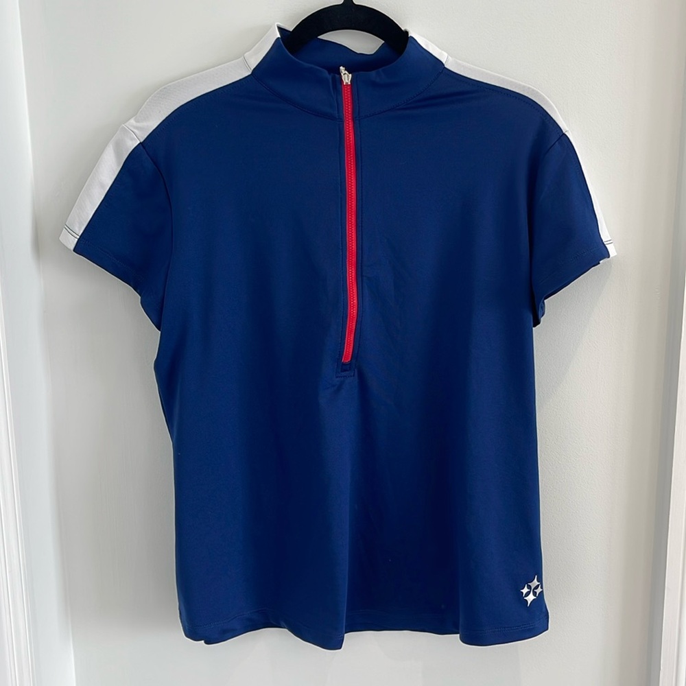 JOFIT BLUE QUARTER ZIP GOLF SHIRT SIZE XL